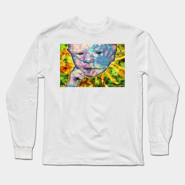 Portrait Of The Artist As A Young Baby Long Sleeve T-Shirt by becky-titus